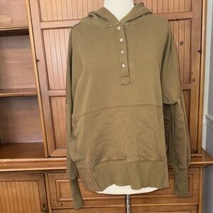 Bucket List Snap Front Sweatshirt Ribbed Cuffs, Size Large